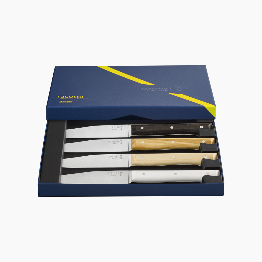 Set of 4 Facette Mixed table knives
