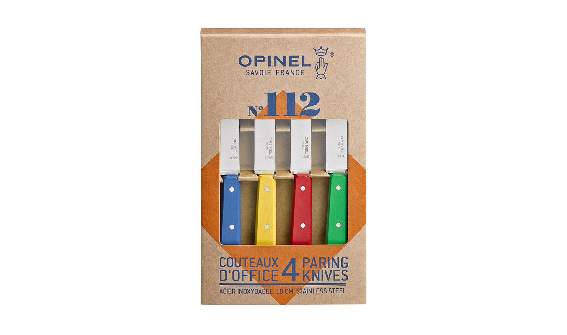 Messer Opinel Box mit 4 Messern N°112 klassische Farben Klinge 10 cm