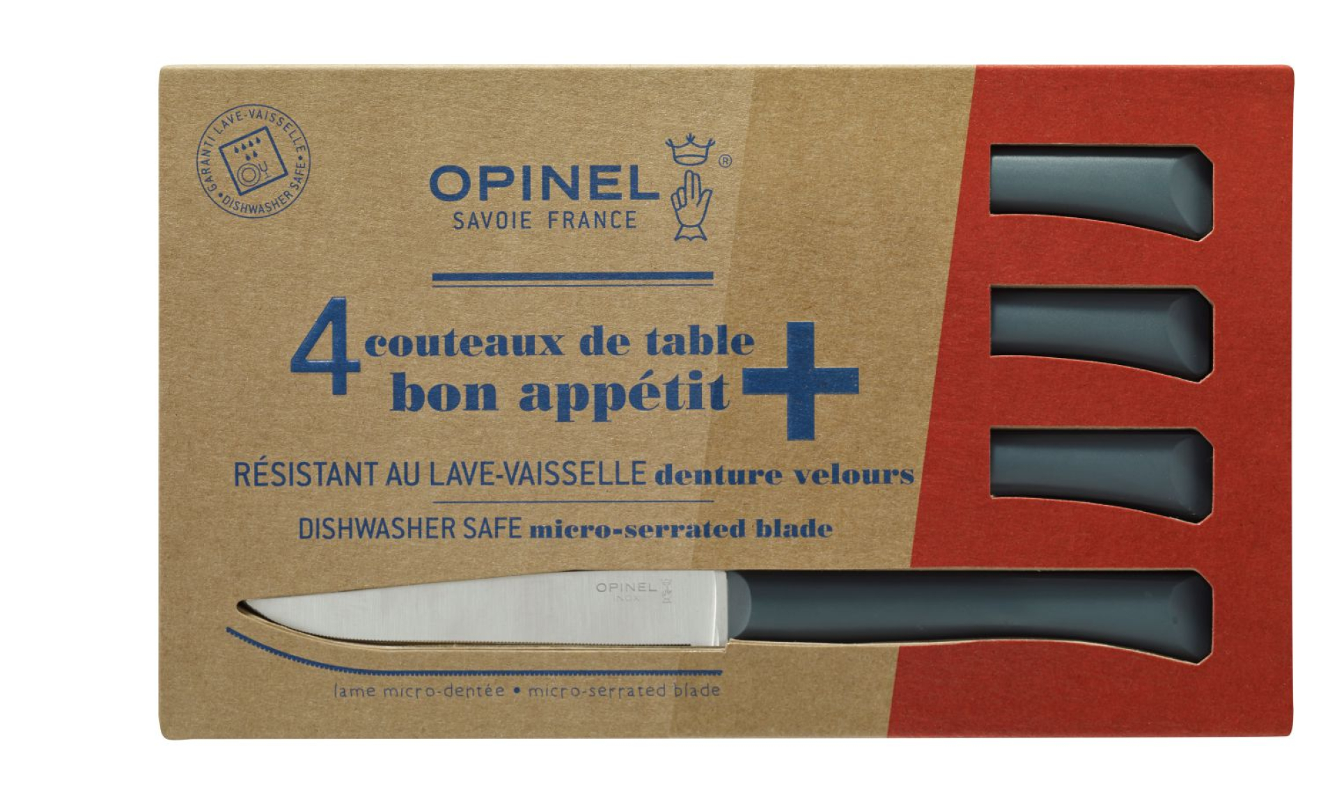 Coffret Opinel 4 couteaux cuisine Les Essentiels Naturel : office, cranté,  légumes, éplucheur