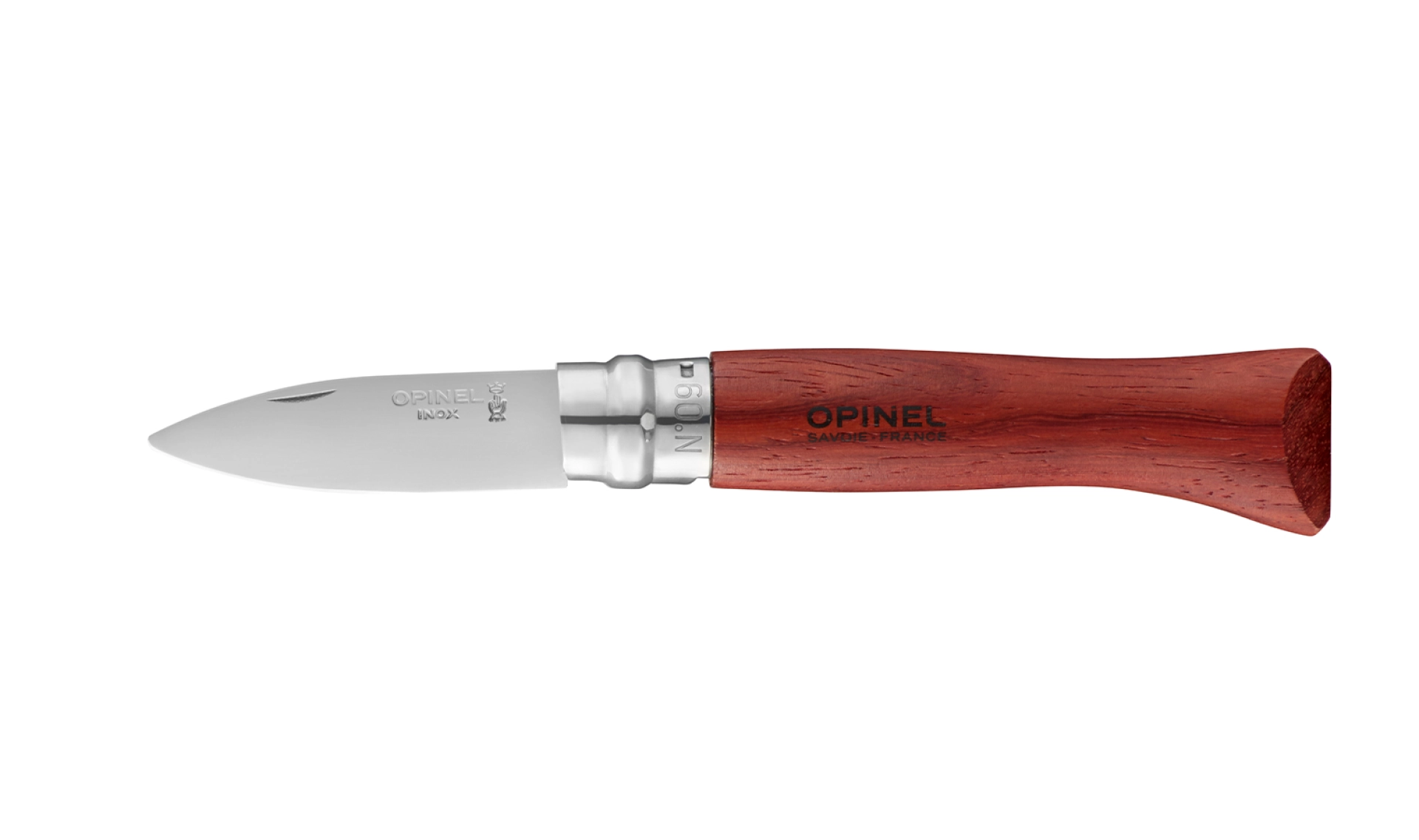 Opinel - Taschenmesser N°09 Austern - Personalisierbar - Klinge aus rostfreiem Stahl 6,5 cm - Padouk Holzgriff - Made in France