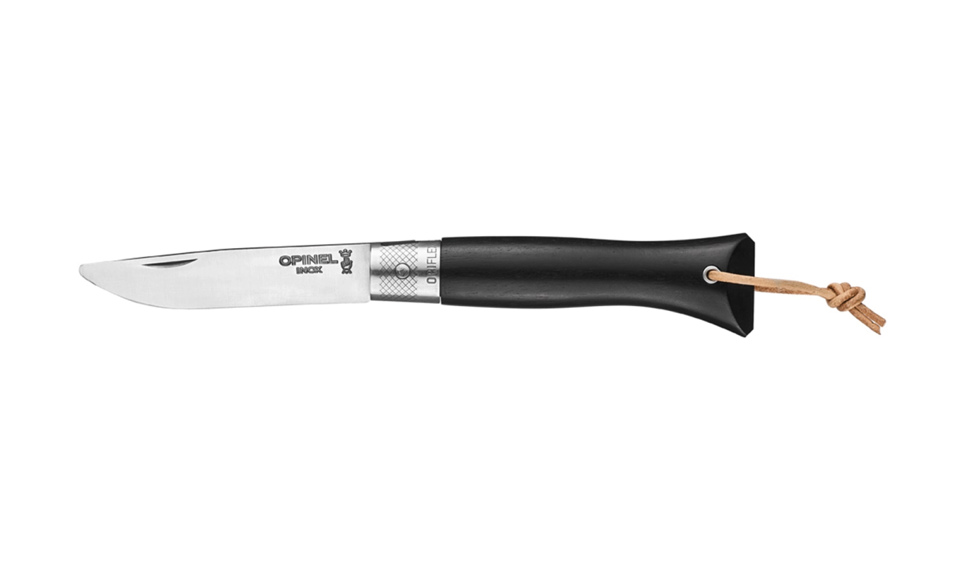 Opinel - Taschenmesser néo6 Opiflex Ebenholz - Personalisierbar - 7 cm Klinge aus rostfreiem Stahl mit runder Spitze - Holzgriff - Made in France