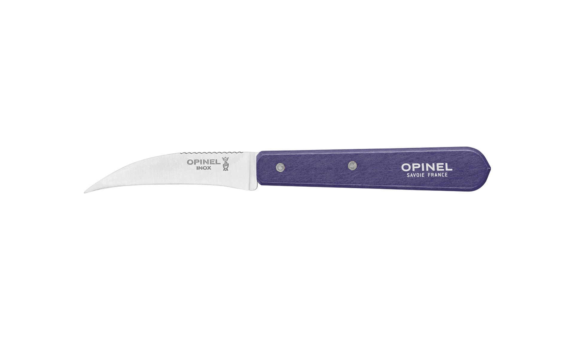Opinel – Gemüsemesser Nr. 114 Violett Paysage – Mit 7-cm-Tournierklinge aus Edelstahl – Griff aus Weißbuchenholz – Unentbehrlich zum Kochen