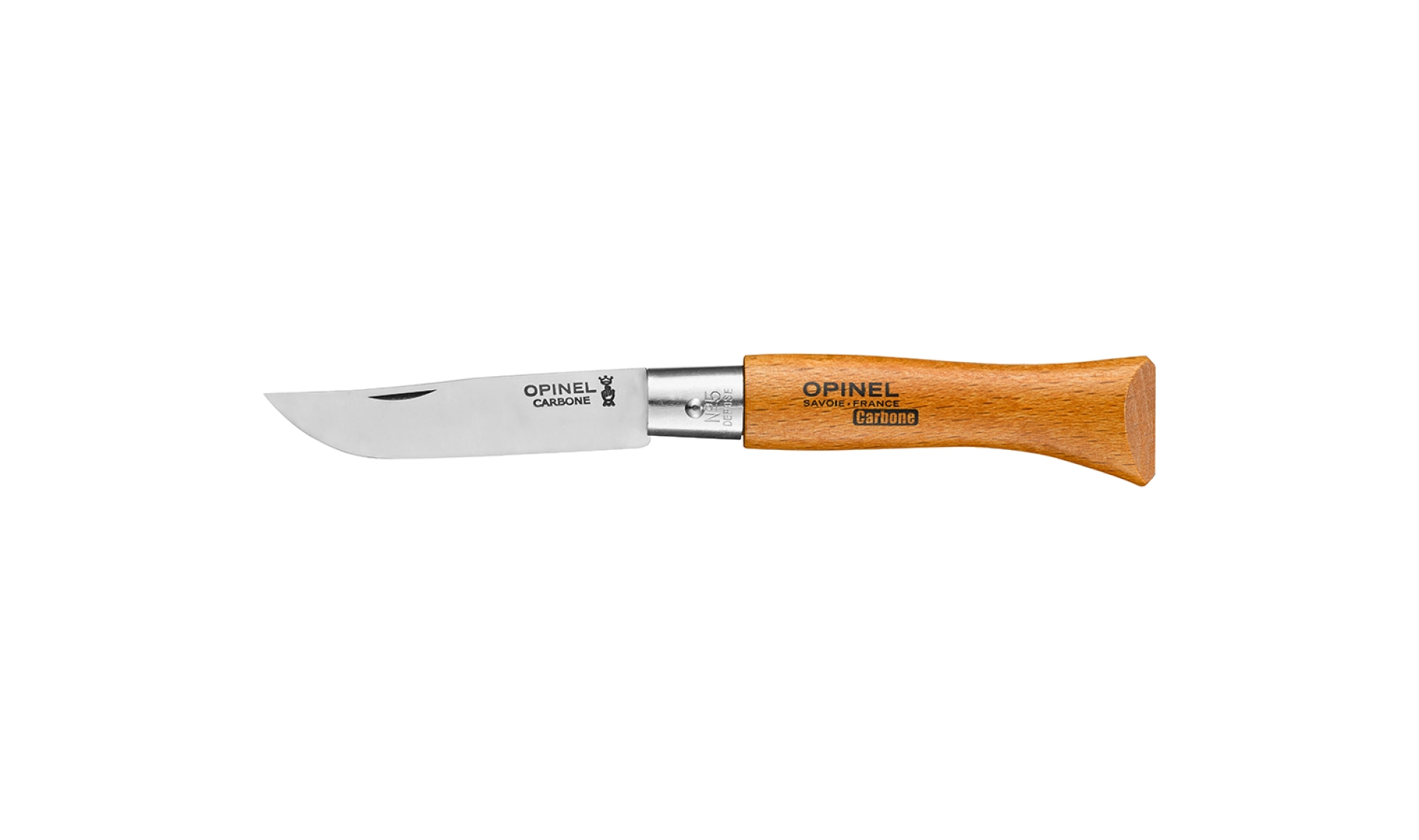 Opinel - Pocket Knife N°05 Carbon - 6 cm Carbon Steel Blade - Beech Wood Handle - Made in France
