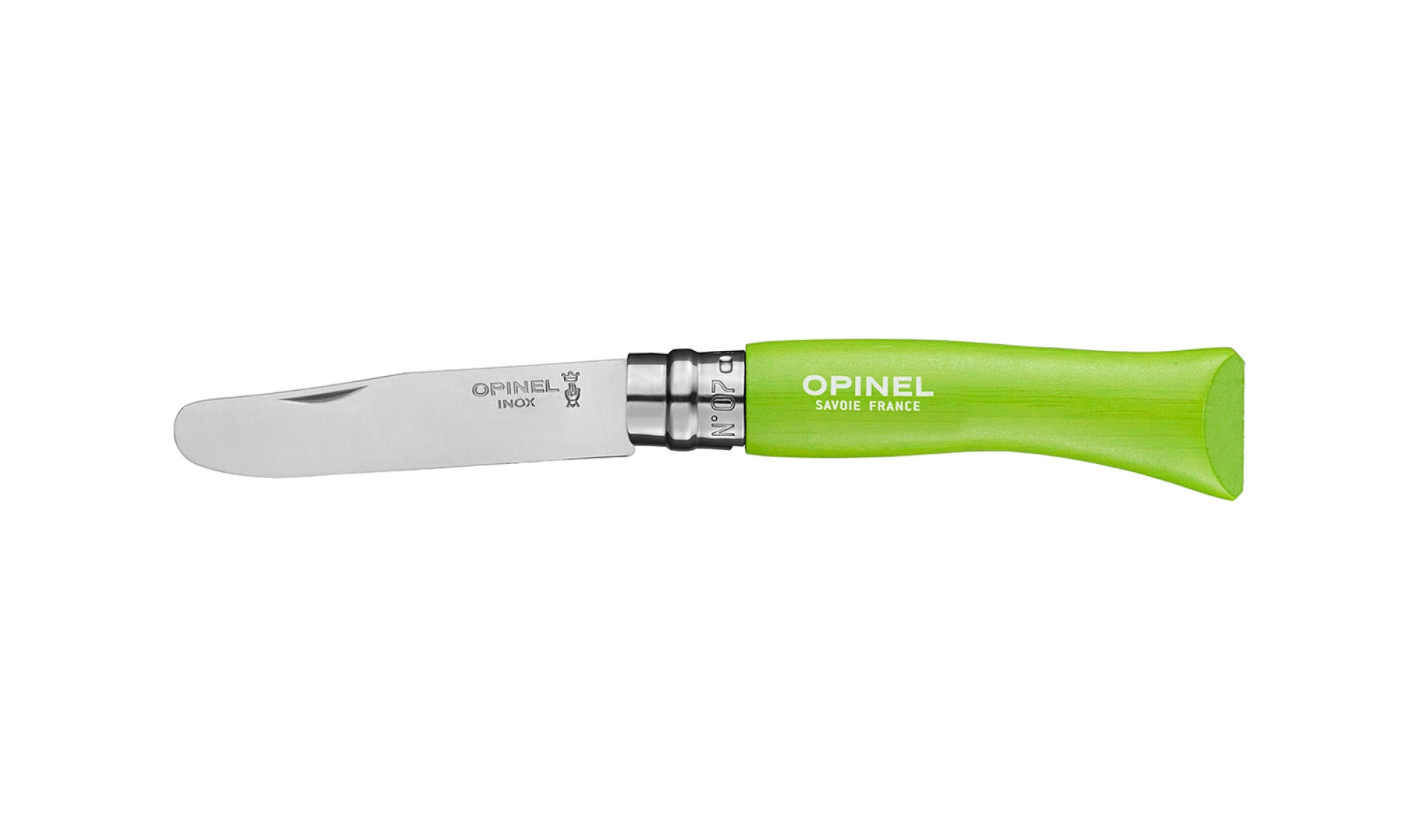 Opinel - Kindertaschenmesser Mein erstes Opinel Apfel - Personalisierbar - Klinge mit runder Spitze 8 cm rostfreier Stahl - Holzgriff - Made in France