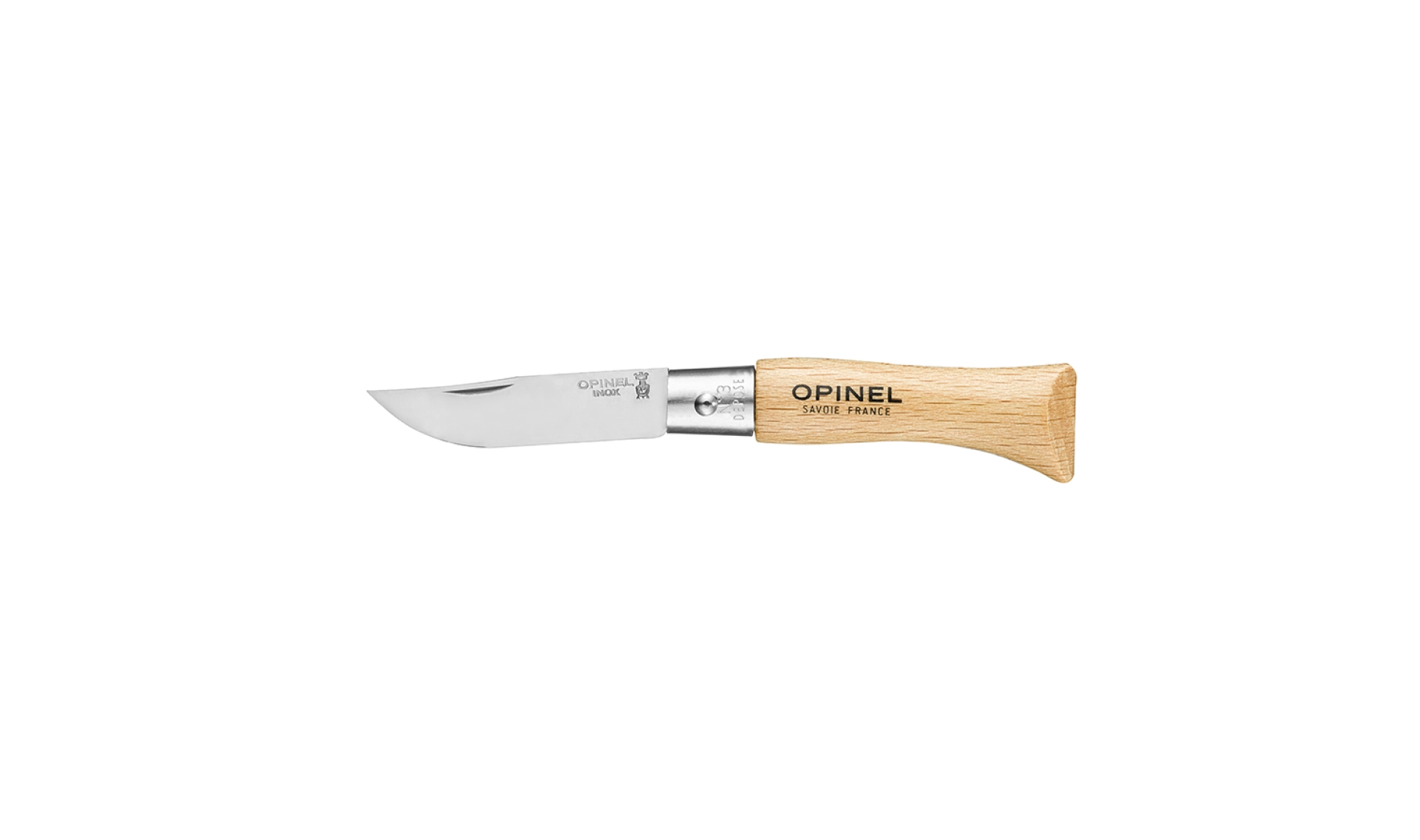 Opinel - Pocket Knife N°03 Inox - Stainless steel blade 4 cm - Beechwood Handle - Made in France