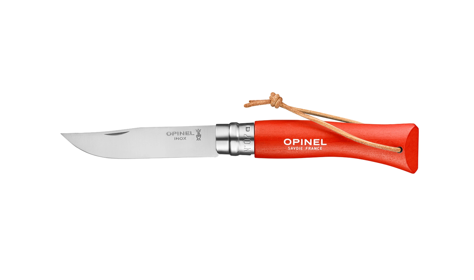 Opinel - Taschenmesser N°07 Baroudeur Orange - Personalisierbar - Klinge aus rostfreiem Stahl 8 cm - Griff aus farbigem Holz - Made in France