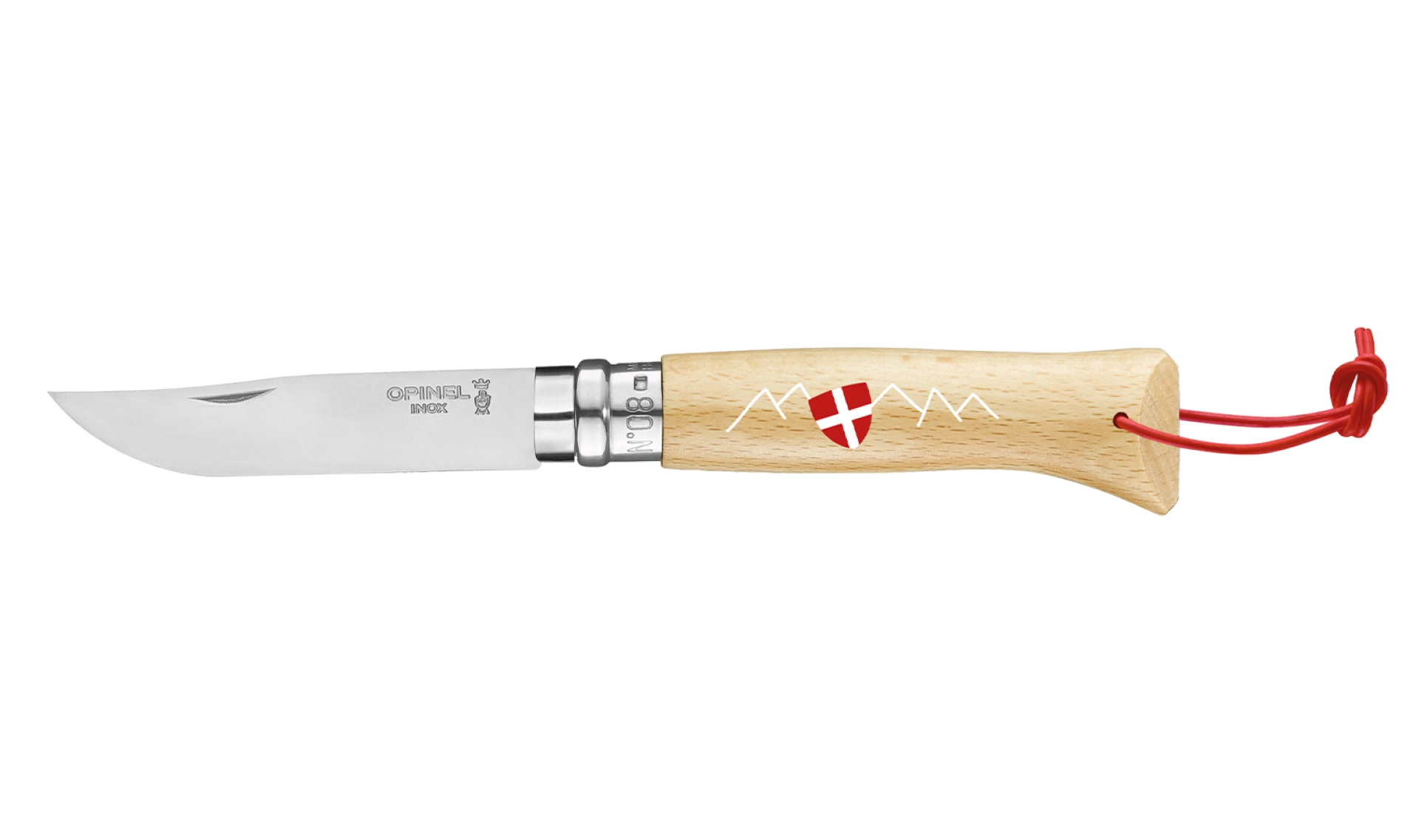 Opinel - Pocket Knife N°08 Le Savoyard - Customisable - Stainless steel blade 8.5 cm - Wooden handle - Made in France