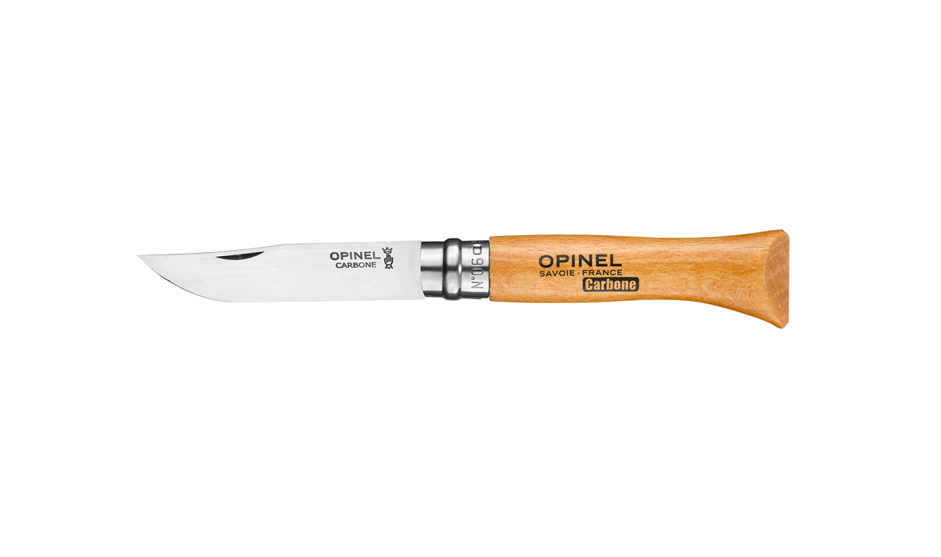 Opinel - Pocket Knife N°06 Carbon - Customisable - Carbon steel blade 7 cm - Beechwood handle - Made in France