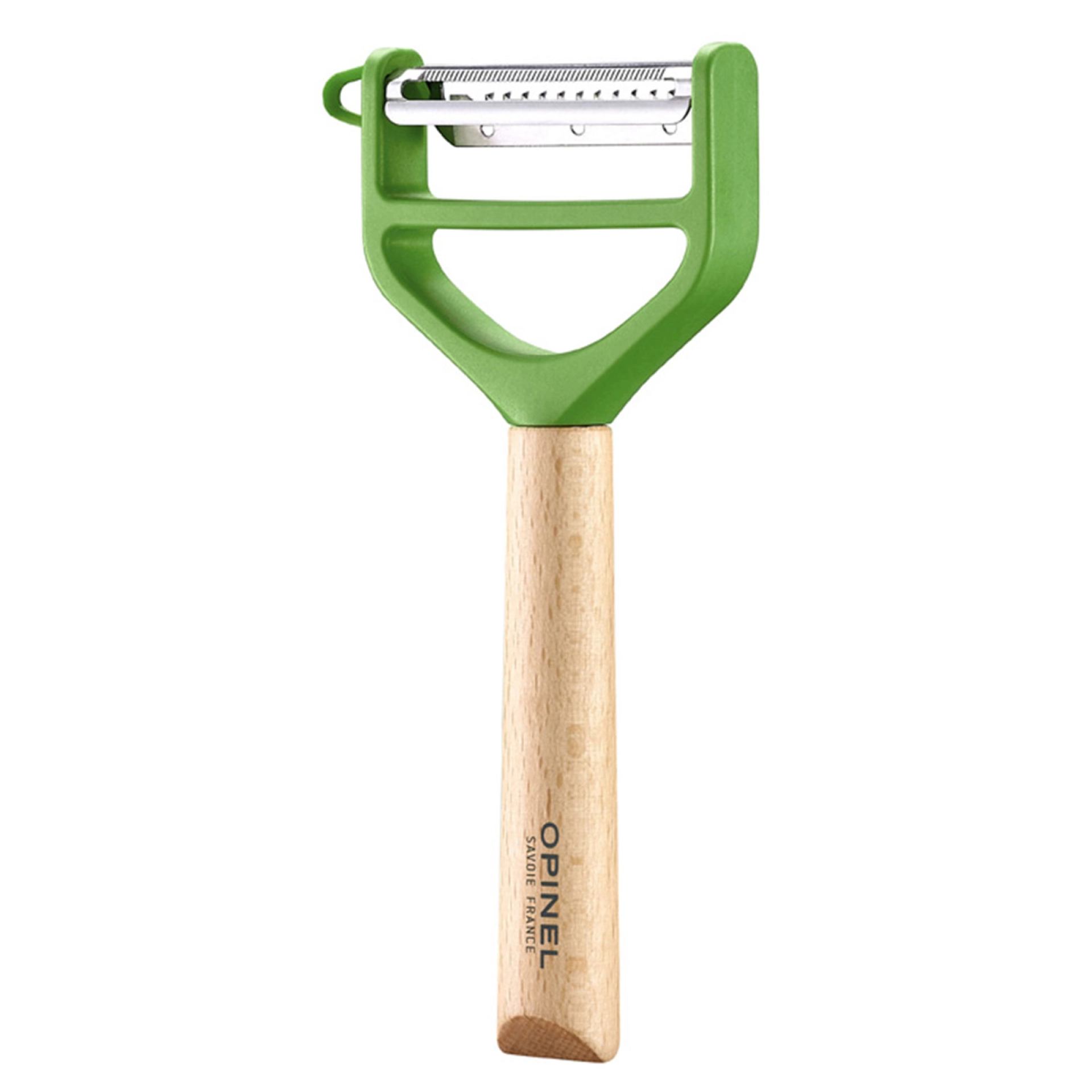 Schäler T-Duo, zwei Klingen, Holz, grün