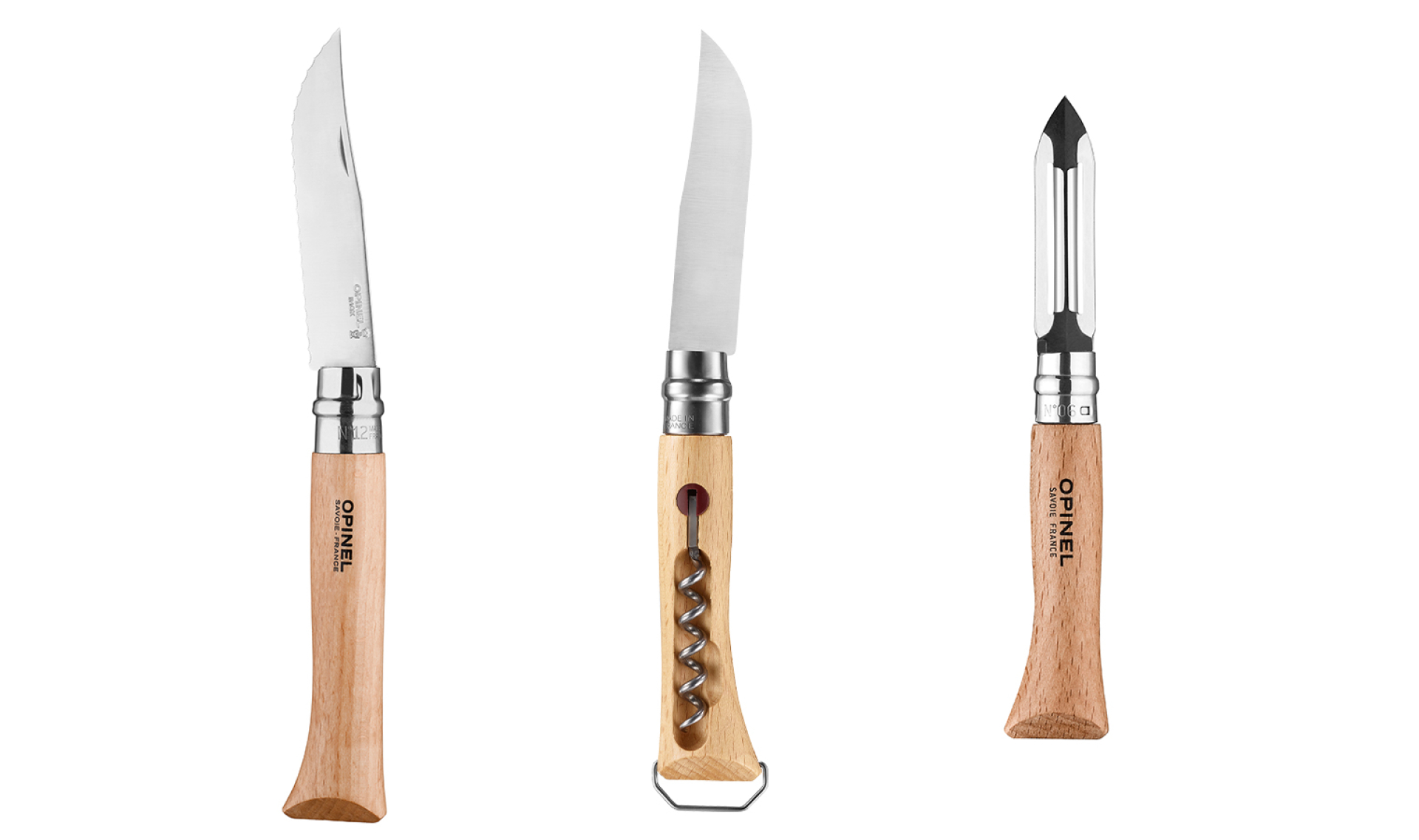 Coltello Opinel n.10 in acciaio inox con cavatappi