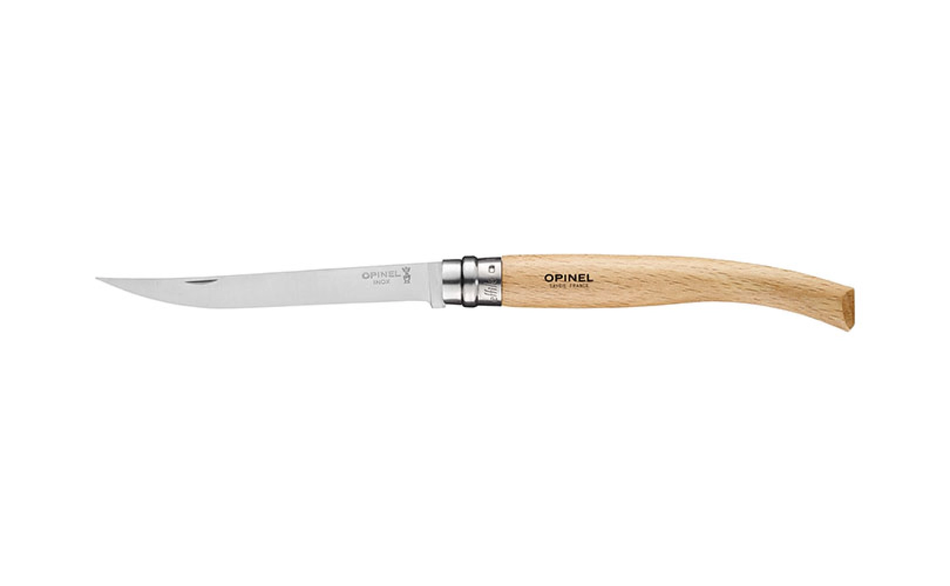 Opinel - Pocket Knife Effilé 12 Beechwood - Customisable - Stainless steel blade 12 cm - Wooden handle - Made in France