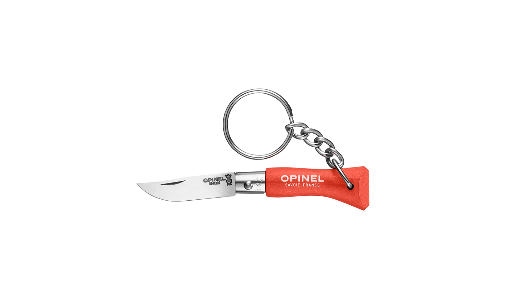 Opinel - Keychain Knife N°02 Orange - 3,5 cm Stainless Steel Blade - Hornbeam wood handle - Made in France
