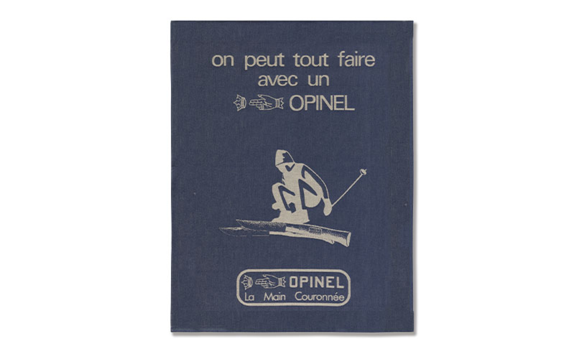 Opinel - Blue "On peut tout faire..." teatowel - High quality kitchen Linen - Made in France