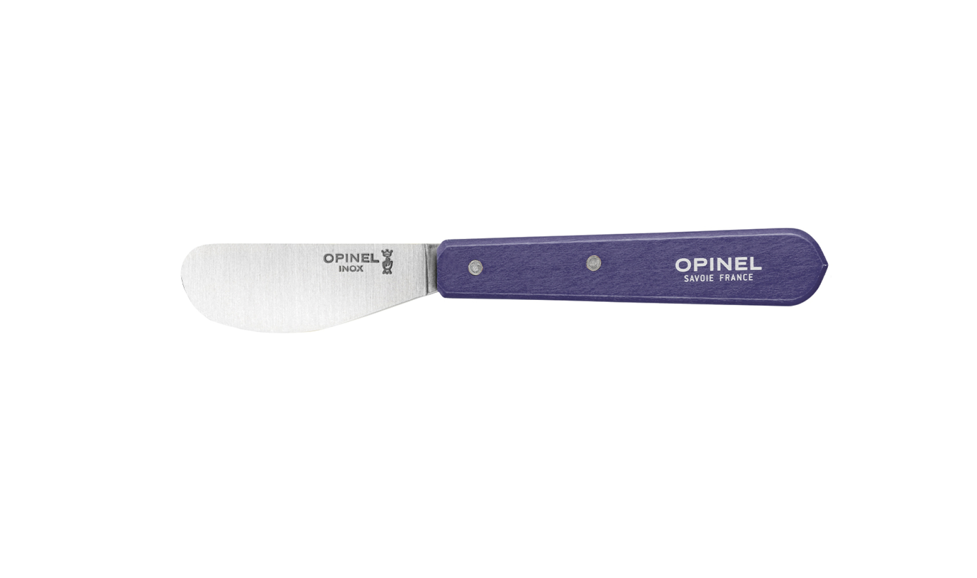 Opinel – Streichmesser N°117 Violett Paysage – Spatelklinge aus rostfreiem Stahl 6,5nbsp;cm – Holzgriff Hainbuche – Ein Must-have der Tischkultur – 
