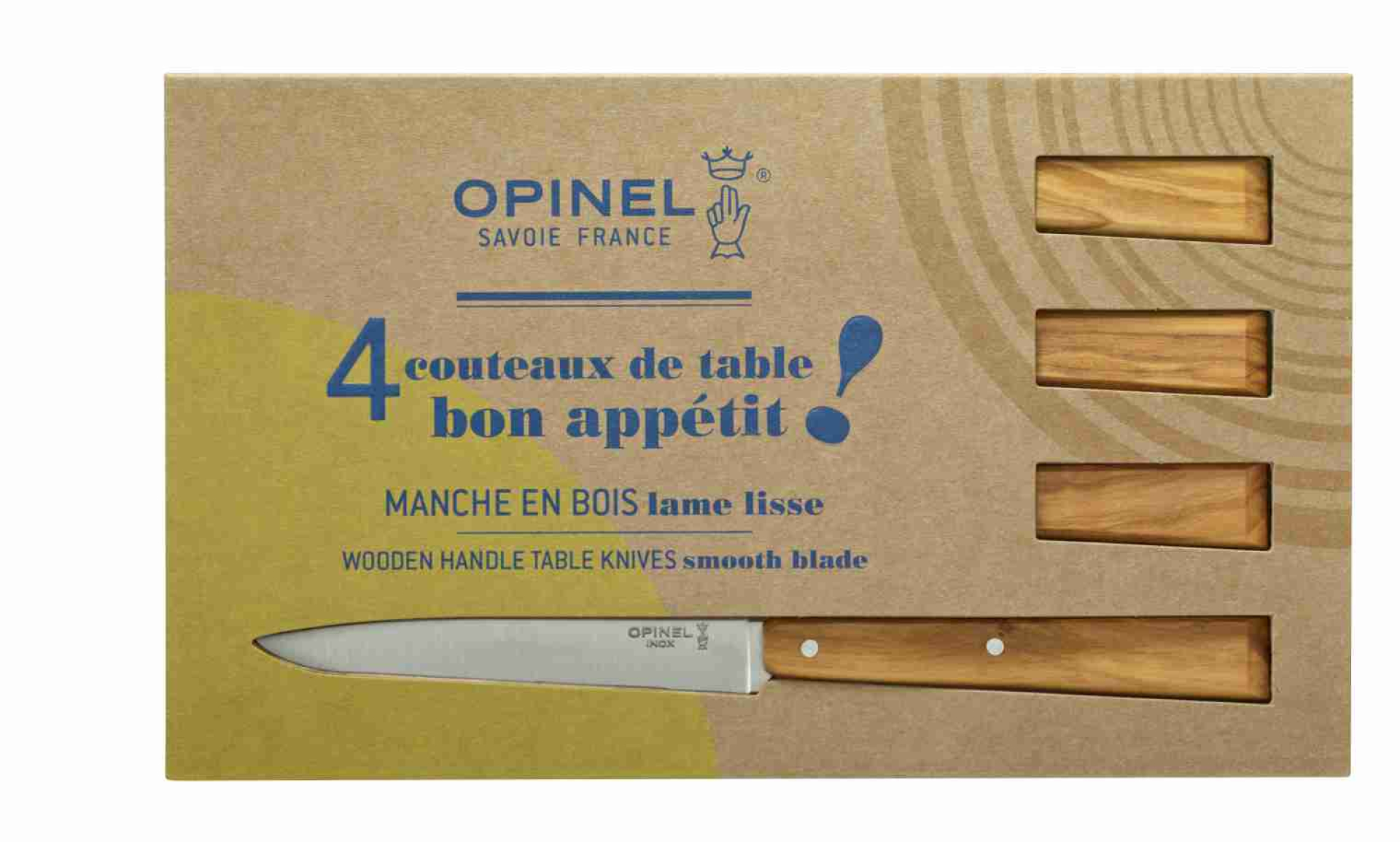 Opinel Knives Set of 4 table knives N°125 Bon Appetit South 11cm blade
