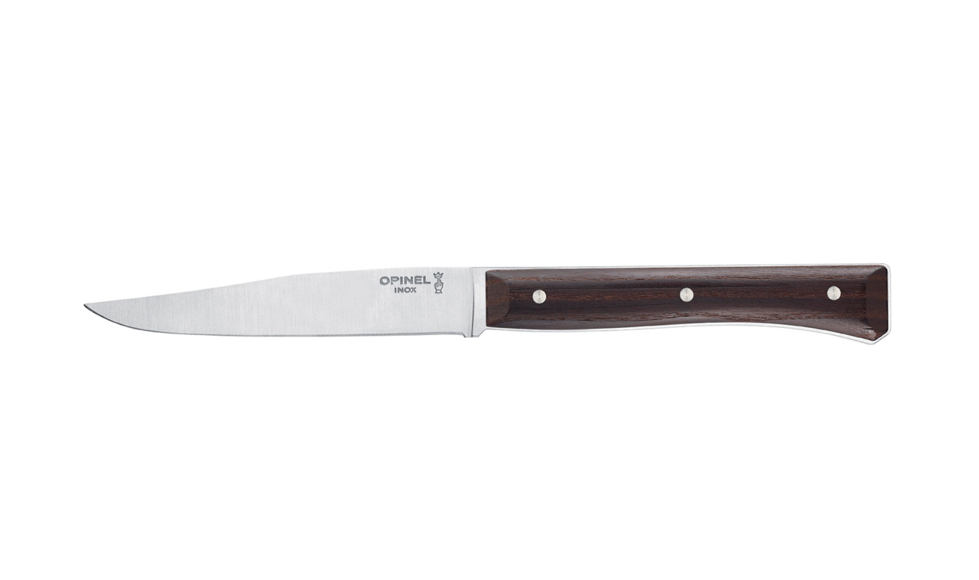 Opinel set of 4 Facette Dark Ash table knives with ash handle and full tang blade