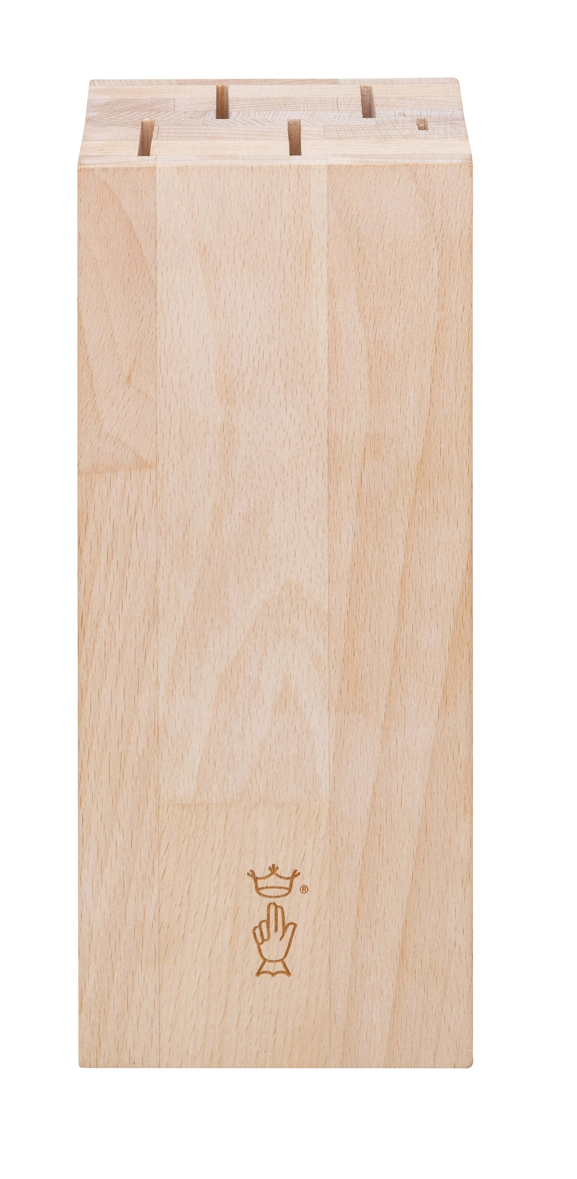 Dark wood knife block top