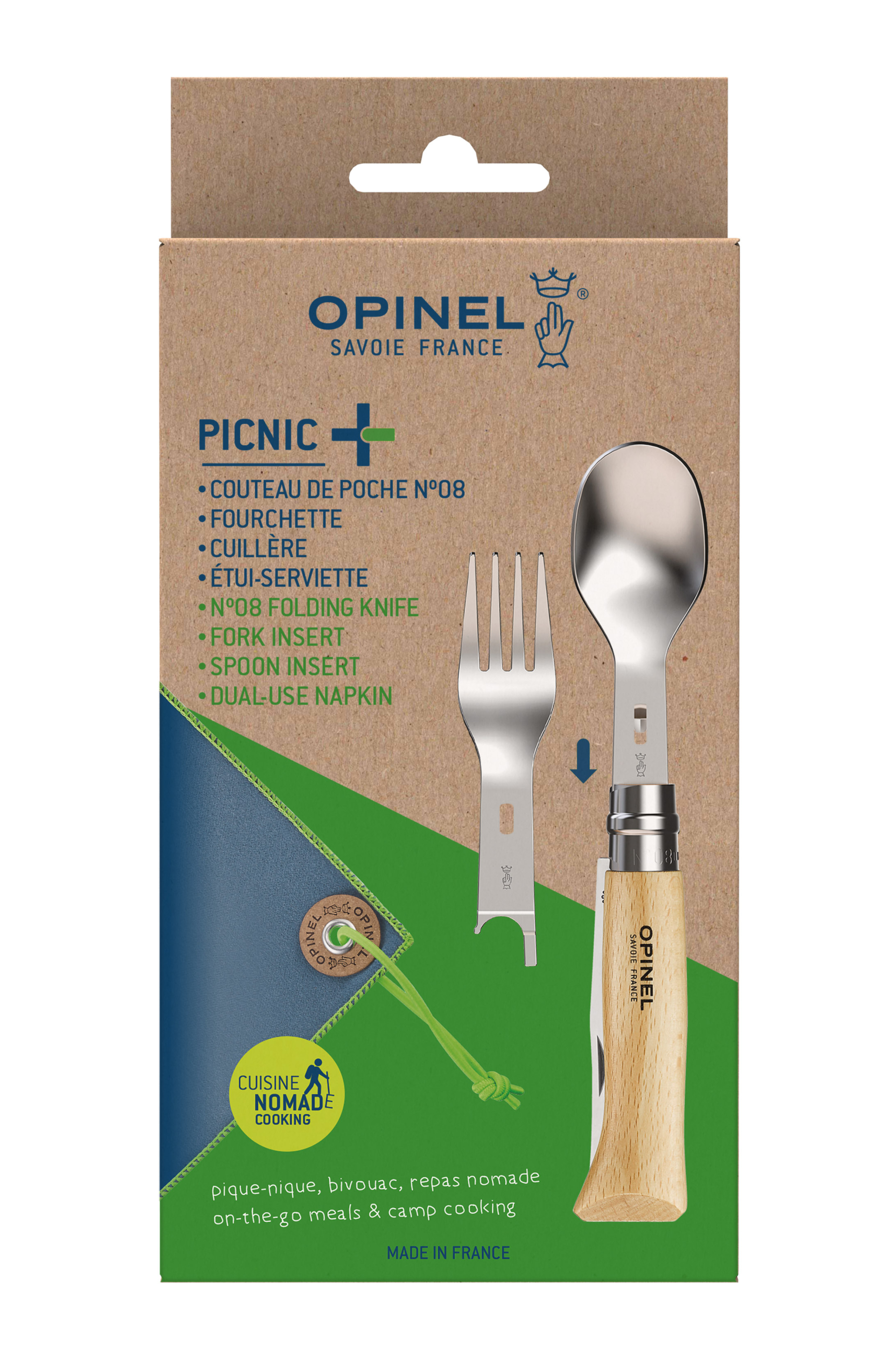 Opinel Cuillère/fourchette/étui Picnic Plus Couteaux et outillage