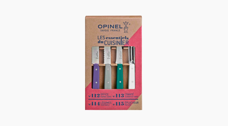 OPINEL - Coffret Les Essentiels Art Déco - Coffret OPINEL Cuisine Couteau  d'Office, Couteau Cranté, Couteau à Légumes, Couteau Eplucheur - Inox &  Charme - Violet, Gris Clair, Vert Émeraude, Blanc 