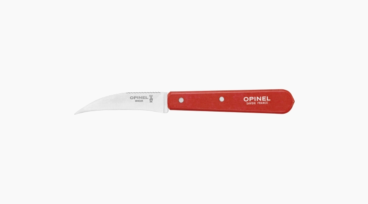 Opinel Gemüsemesser Nr. 114 Natural – Rostfreier Sandvik-Stahl, Gebogene Klinge, Klassisches Design