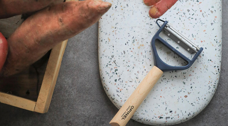 Eplucheur T-Duo bois Bleu