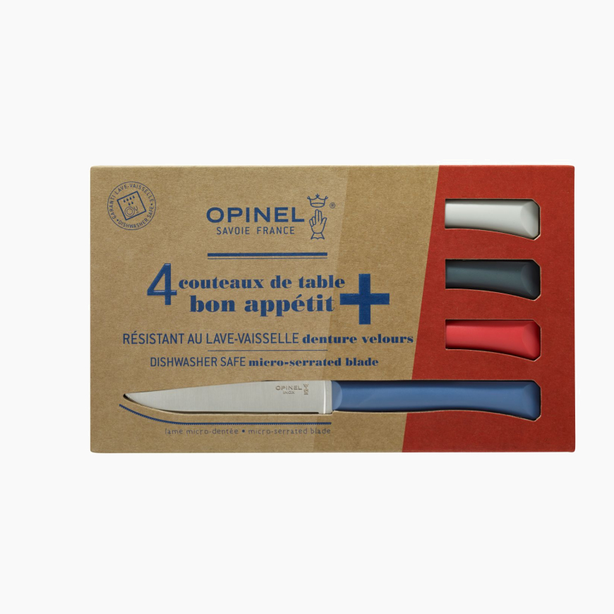Estuche de 4 cuchillos de mesa Bon Appetit + Primo (Colores combinados)