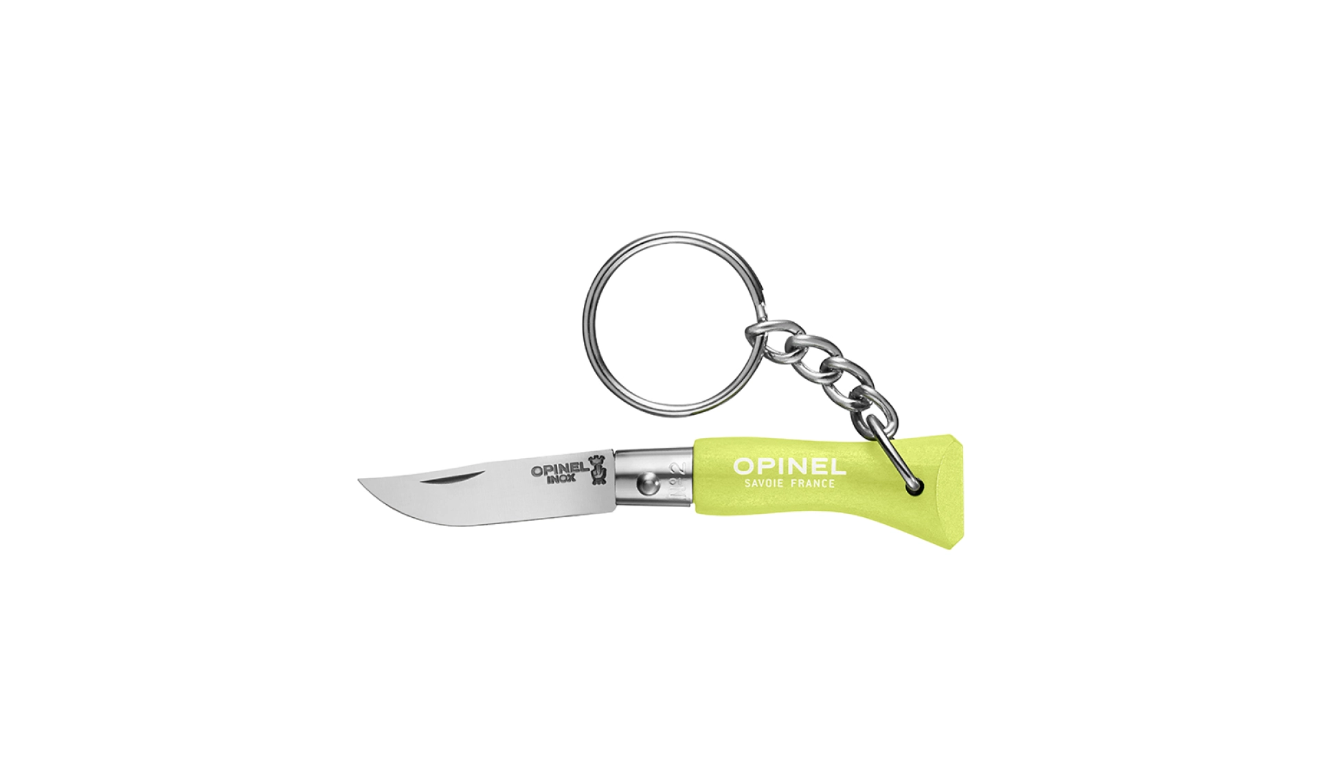 Opinel - Coltello Portachiavi N°02 Anisfarben - Lama in acciaio inossidabile da 3,5 cm - Manico in legno di carpino - Prodotto in Francia