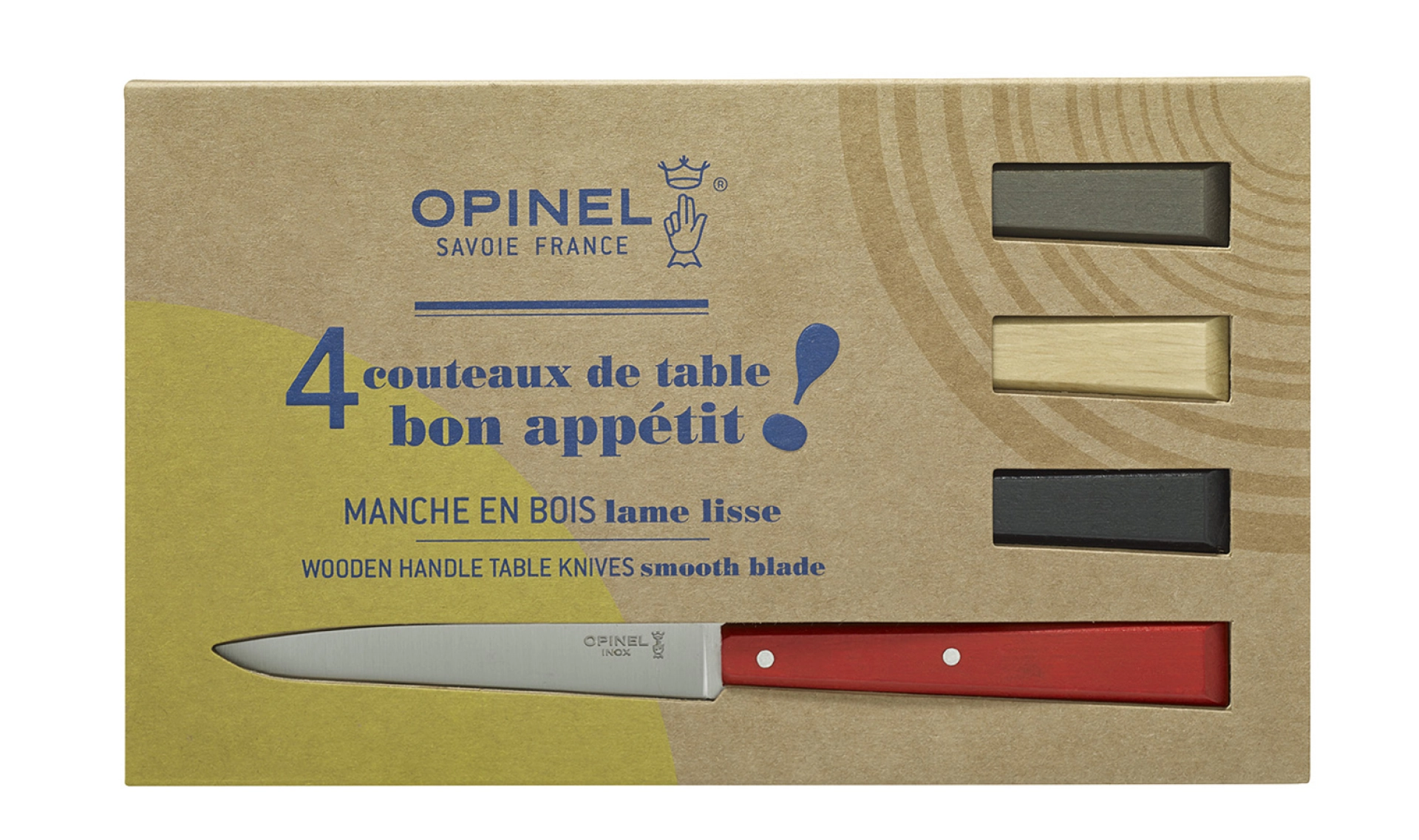 Opinel Knives Set of 4 table knives N°125 Bon Appetit Loft 11cm blade