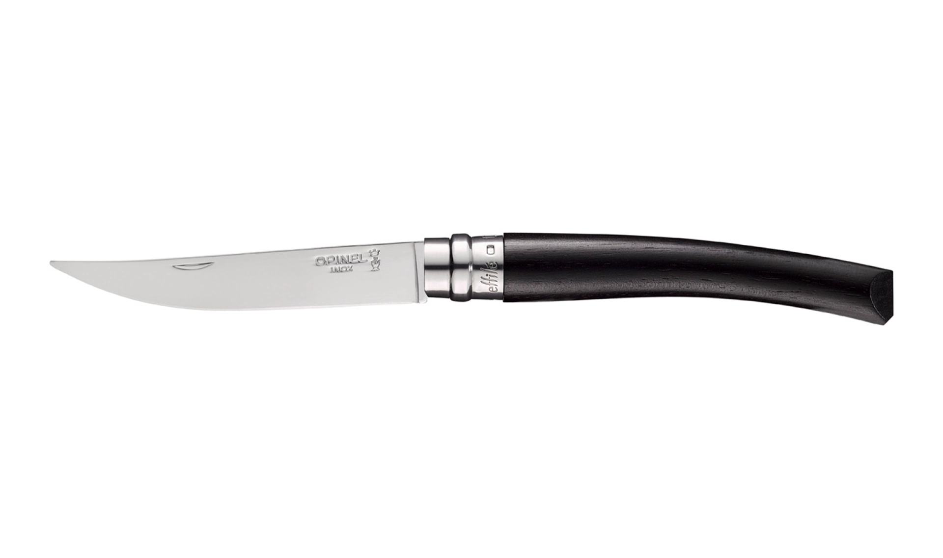 Opinel - Pocket Knife Effilé 10 Ebony - Customisable - Polished Stainless steel blade 10 cm - Wooden handle - Made in France