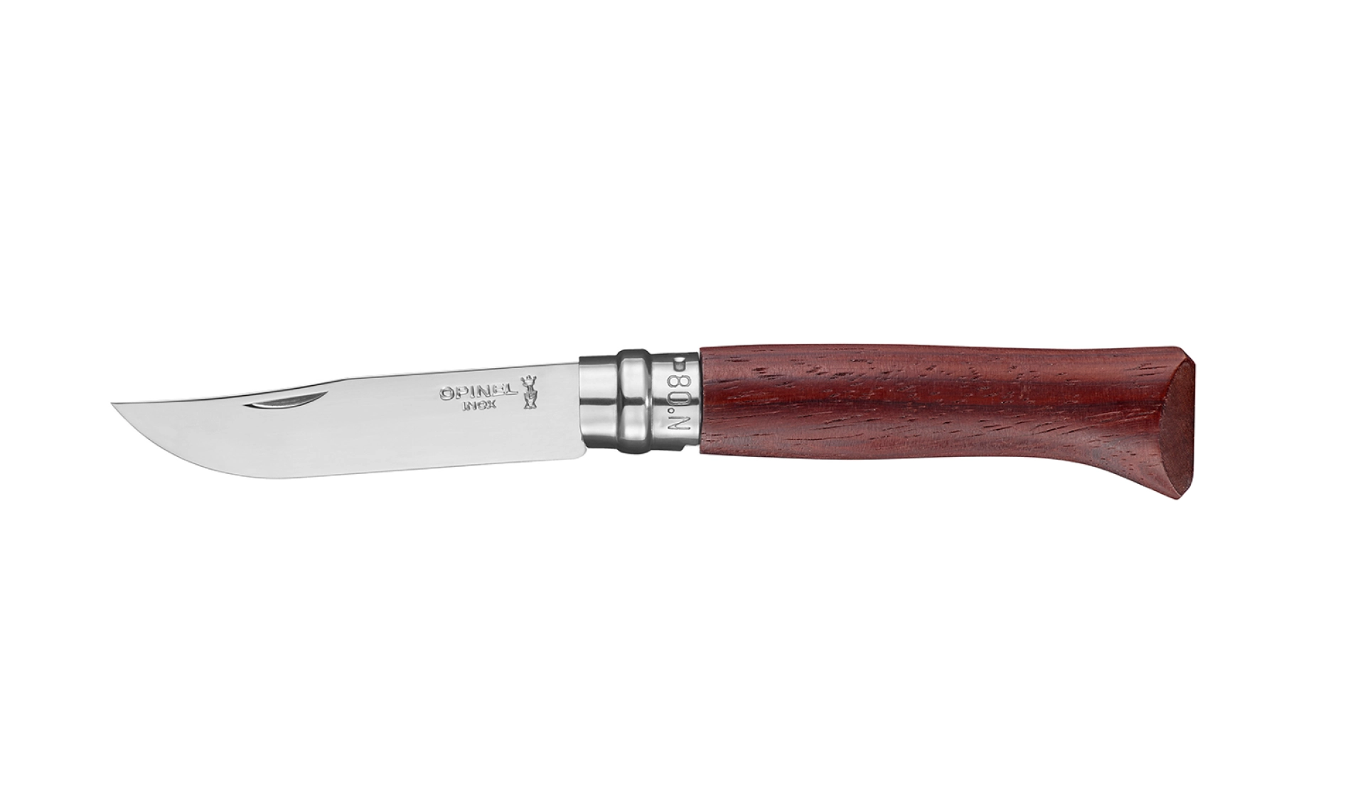 Opinel - Taschenmesser N°08 Luxe Padouk - Personalisierbar - Poliglace Klinge aus rostfreiem Stahl 8,5 cm - Holzgriff - Made in France