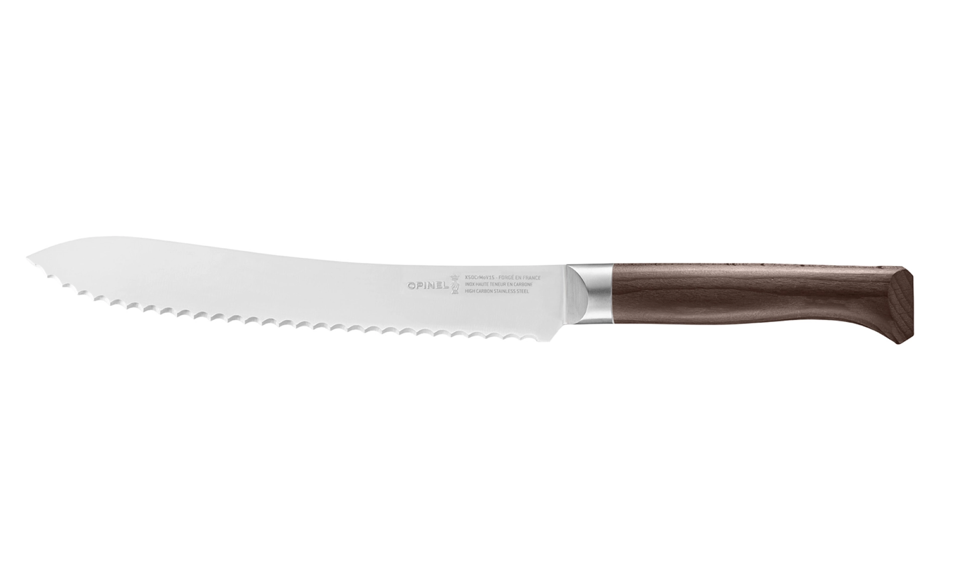 Opinel - Brotmesser Les Forgés 1890 - Personalisierbar - Klinge aus rostfreiem Stahl 21 cm - Holzgriff - Made in France