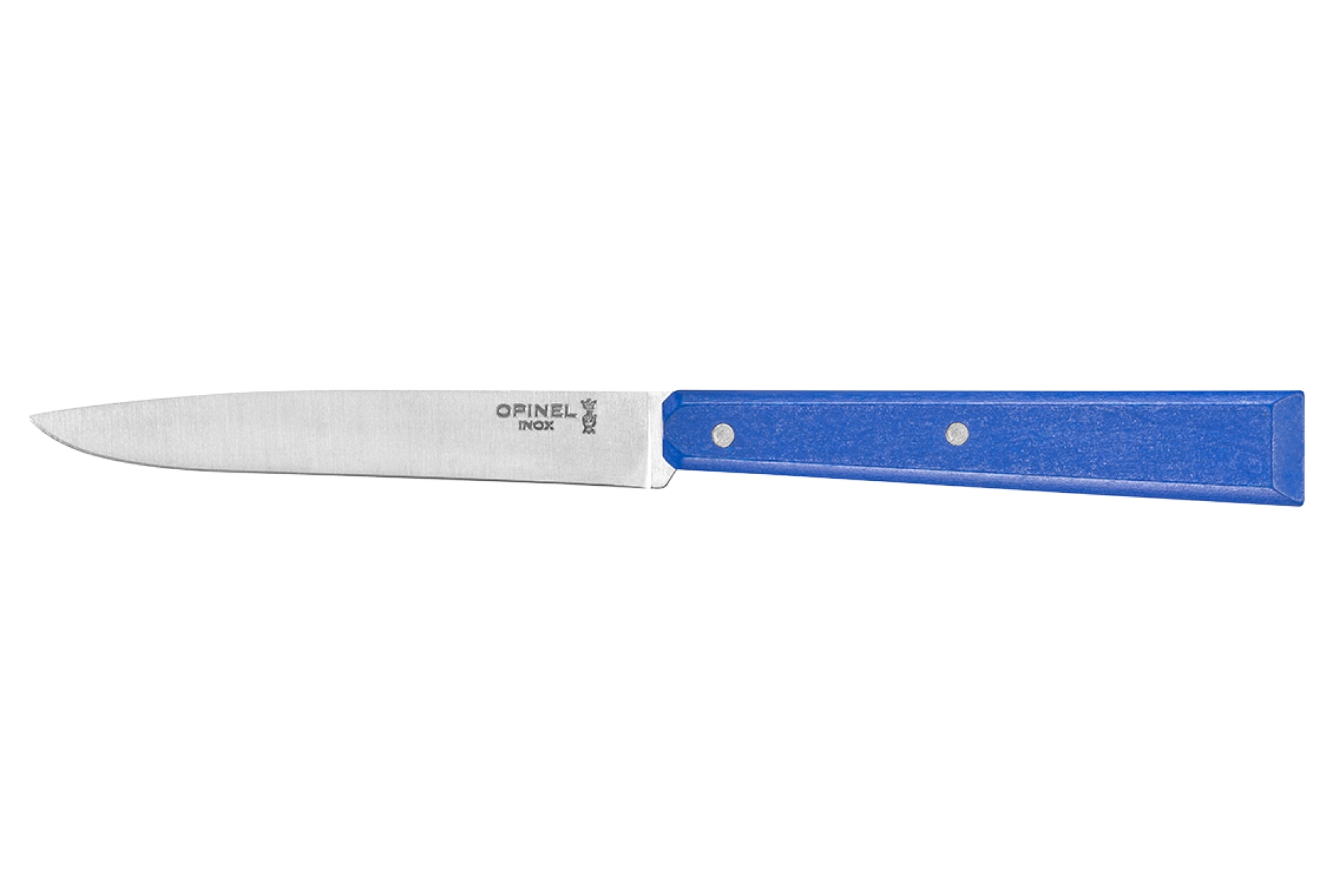 Opinel - Table Knife No. 125 Royal Blue - Customisable - 11 cm smooth stainless steel steak blade - Wooden handle - Made in France