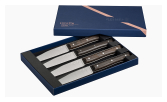 Coffret de 4 couteaux de table Facette Frêne sombre