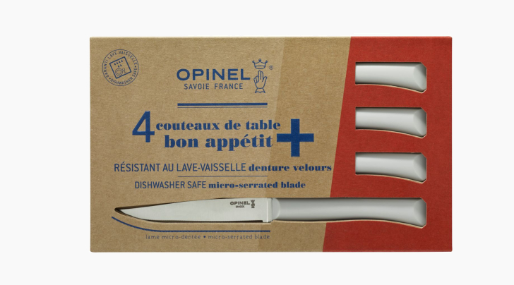 Messerset 4 Tafelmesser Bon Appetit + Hellgrau